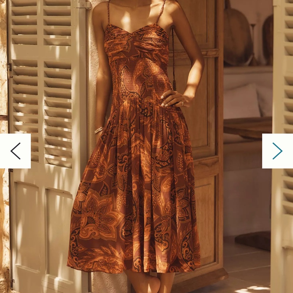 Farm Rio X Anthropology drop waist midi dress